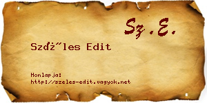 Széles Edit névjegykártya